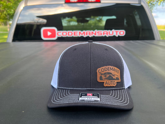 CodemansAuto Richardson 112 Trucker Hat Ball Cap Meshback Hat Snapback Trucker Cap BLACK/WHITE