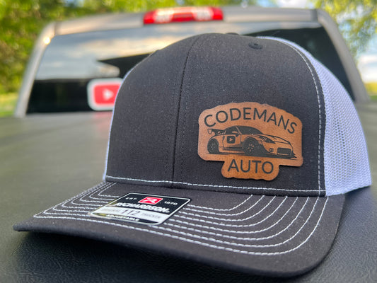 CodemansAuto Richardson 112 Trucker Hat Ball Cap Meshback Hat Snapback Trucker Cap BLACK/WHITE